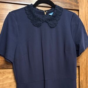 Draper James Navy Dress with Lace Collar